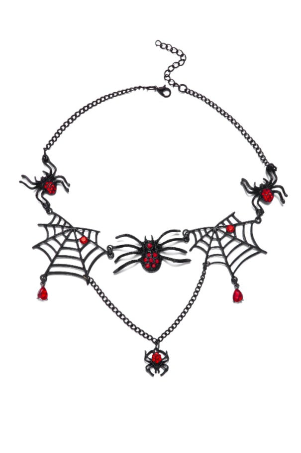 Spider Web Drop Pendant Necklaces
