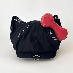 Dark Punk Kitty Ear Denim Hat