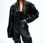 Long Sleeve Faux Leather Jacket