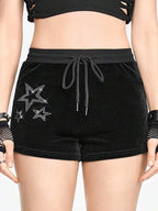 Edgy Gothic Star Rhinestone Y2K Shorts
