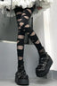 Gothic Punk Cross Strap Bandage Thigh High Socks