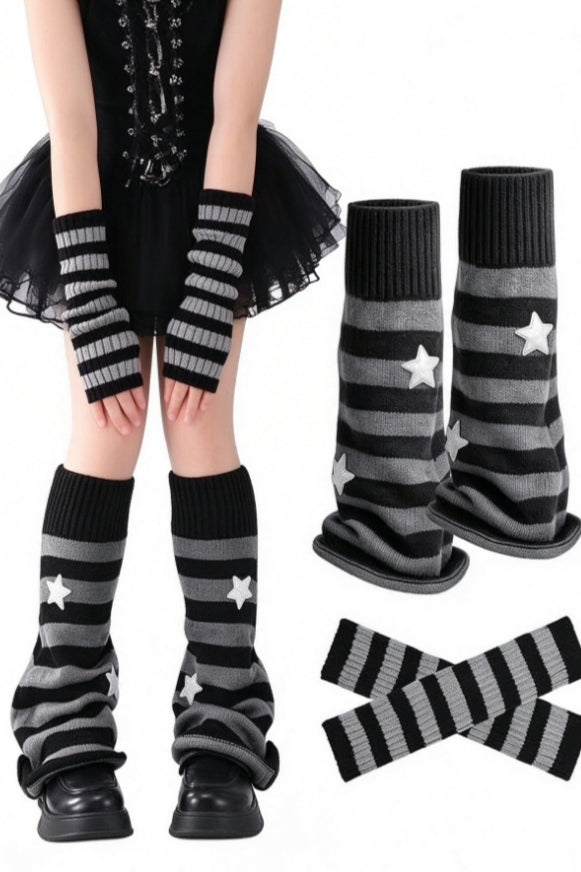Star Stripe Leg Warmer Set Socks