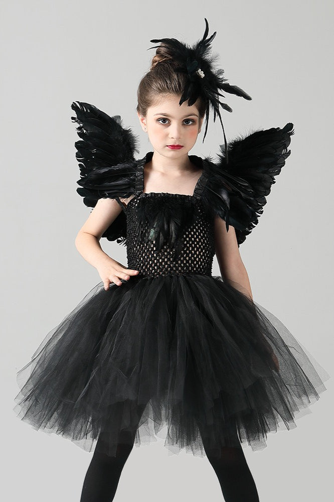 Black Swan Dress Kid Halloween Costume Main image