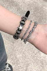 Gothic Punk Star Leather Bracelet