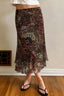 Paisley Print Ruffle Hem Skirts