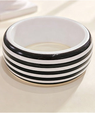 Black And White Striped Bracelet