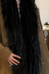 Y2K Plush Faux Mink Fur Thick Warm Scarf