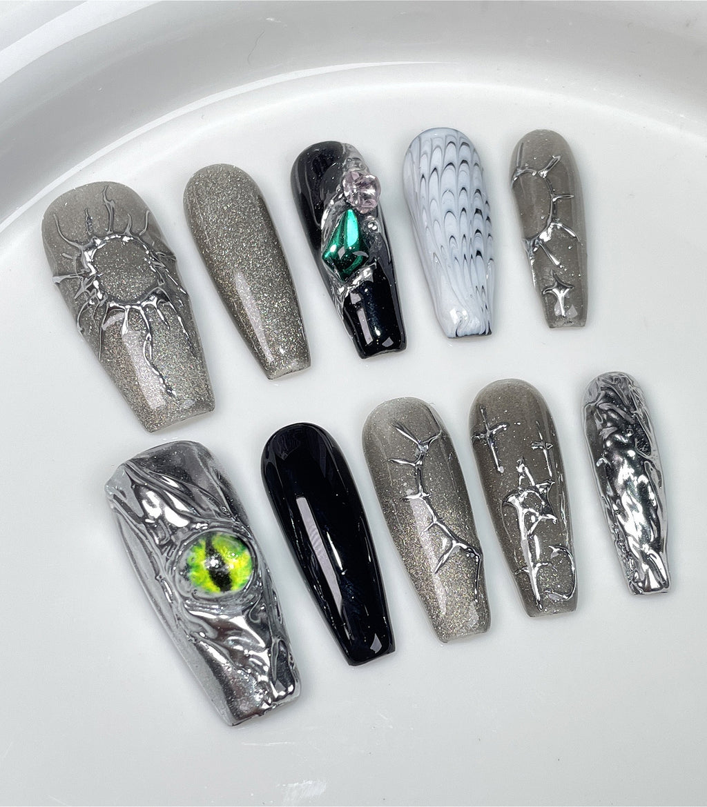 Y2K Cyberpunk Style Press On Nails
