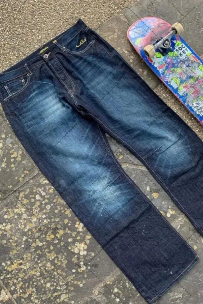 Assorted Embroidered Graphic Straight Leg Jeans