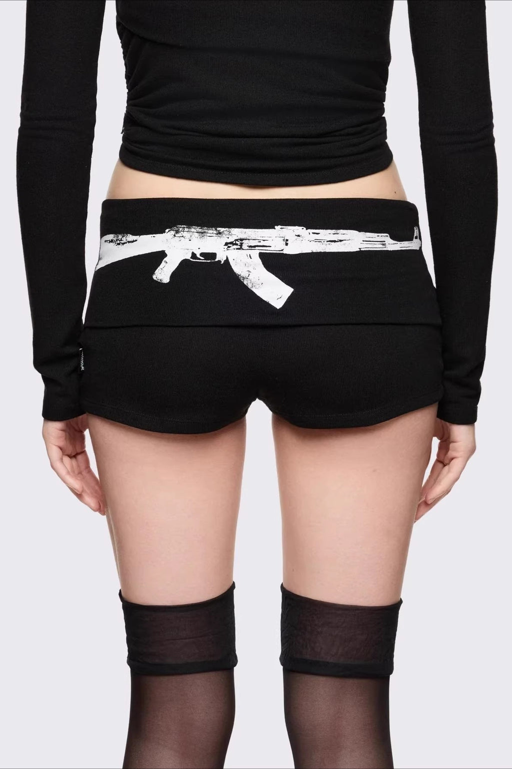 Script Front Graphic Print Shorts