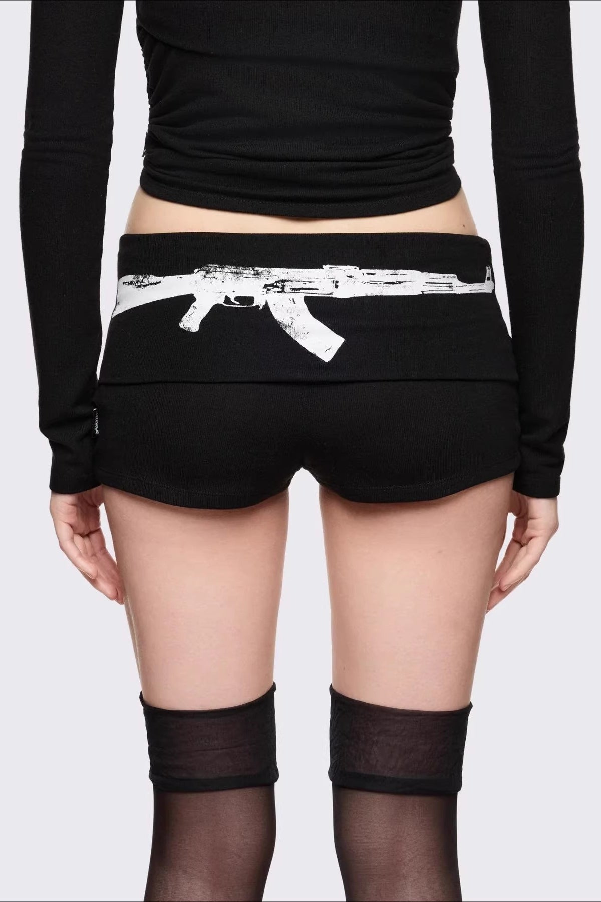 Script Front Graphic Print Shorts