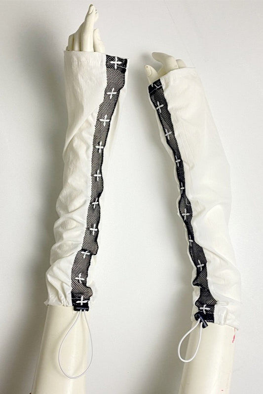 Girlish Subculture Y2K Sweet Cross Print Gloves Main image