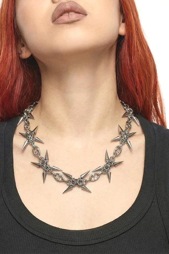 Studded Spike Clavicle Necklace