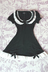 Sweet Lace Ruffle Waist Mini Dress