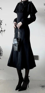 Black Bodycon Lace Midi Dress