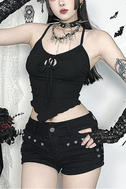 Gothic Bow Hollow Out Camis