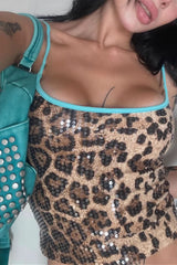 Y2K Leopard Sequin Cami