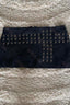 Black Grommet Zip Mini Skirt