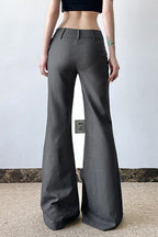 Tailored Waist Flared Leg Pants