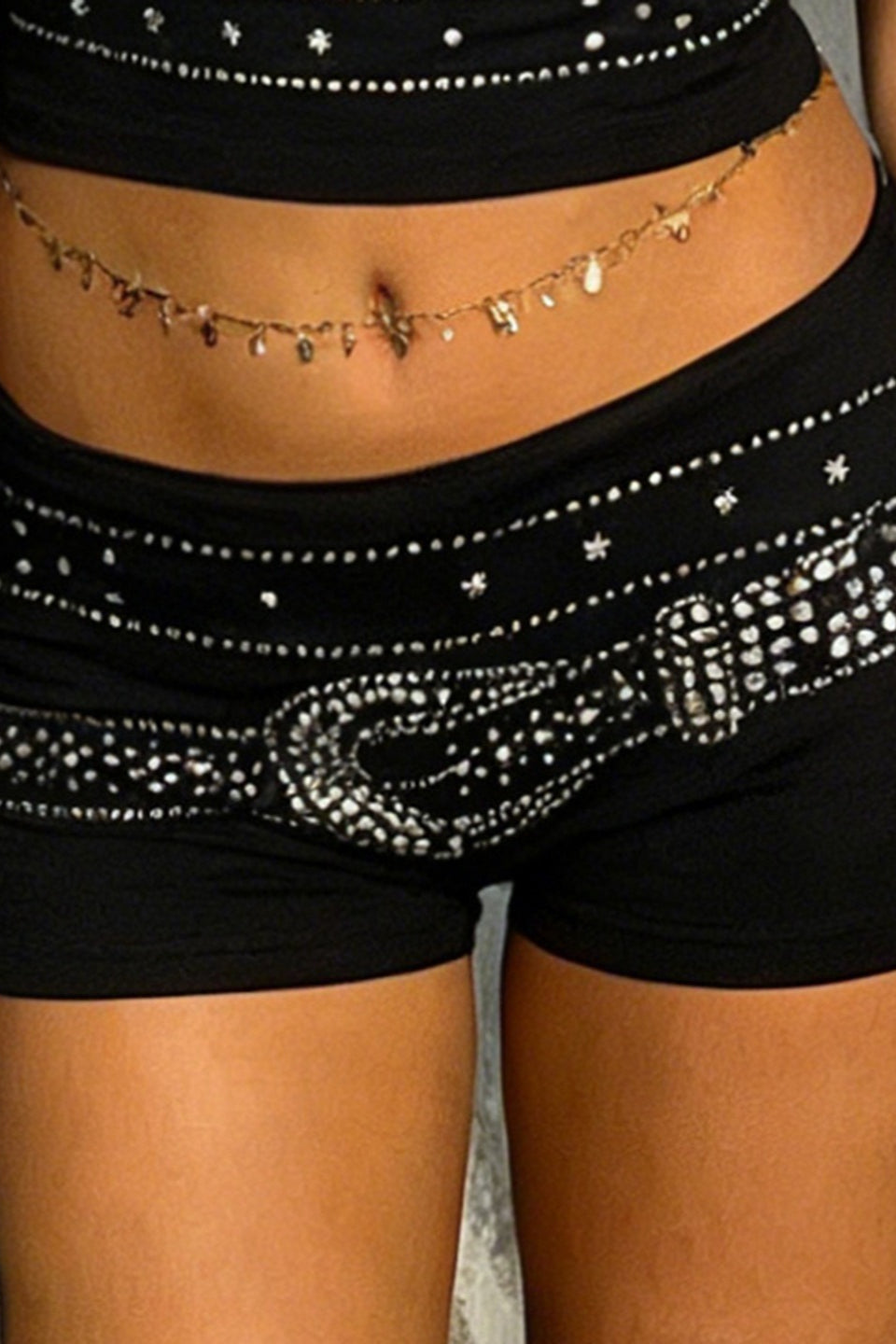 Rhinestone Low-Rise Hot Pants Secondary image