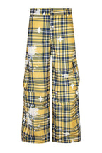 Star Print Plaid Cargo Pants