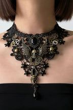 Chic Oversized Lace Pendant Necklace