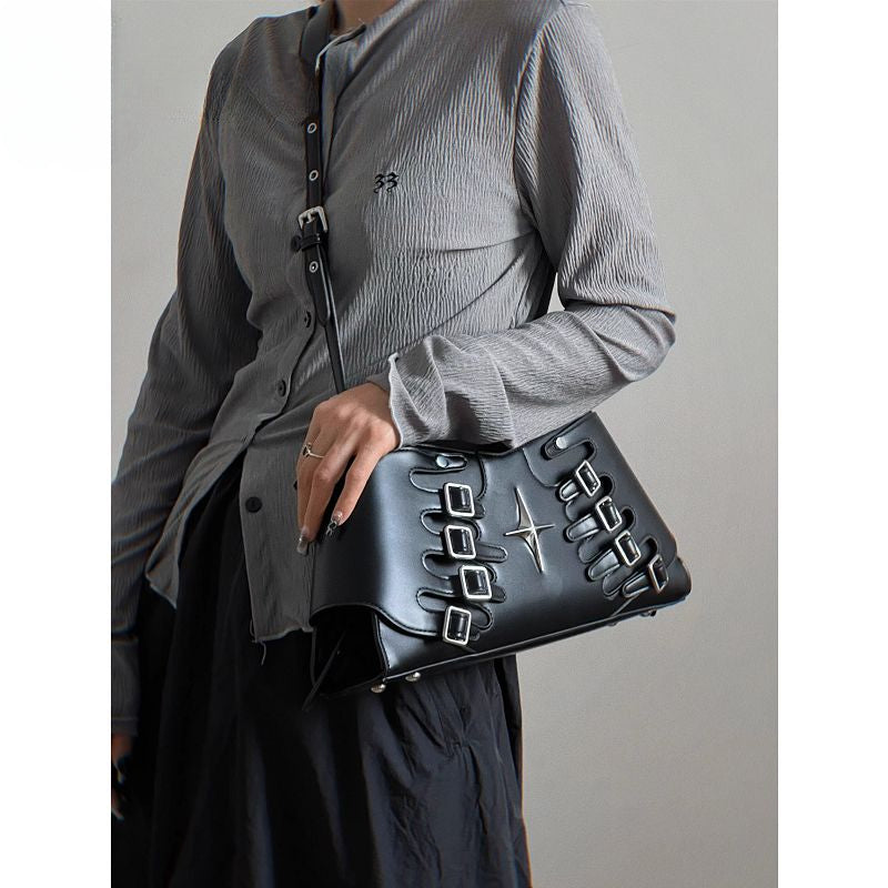 Y2K Spicy Girls Harajuku Gothic High Street Red Punk Crossbody Shoulder Bag Halloween