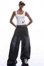 Metal Ring Cutout Ribbed Tank Top