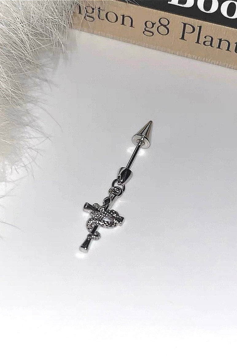 Cross Snake Demon Earrings