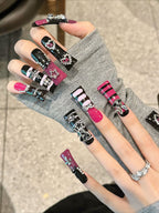Punk Style Long Duck Mouth Press On Nails