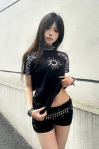 Retro Slim Fit Alt-Girl Short Sleeve T-shirt