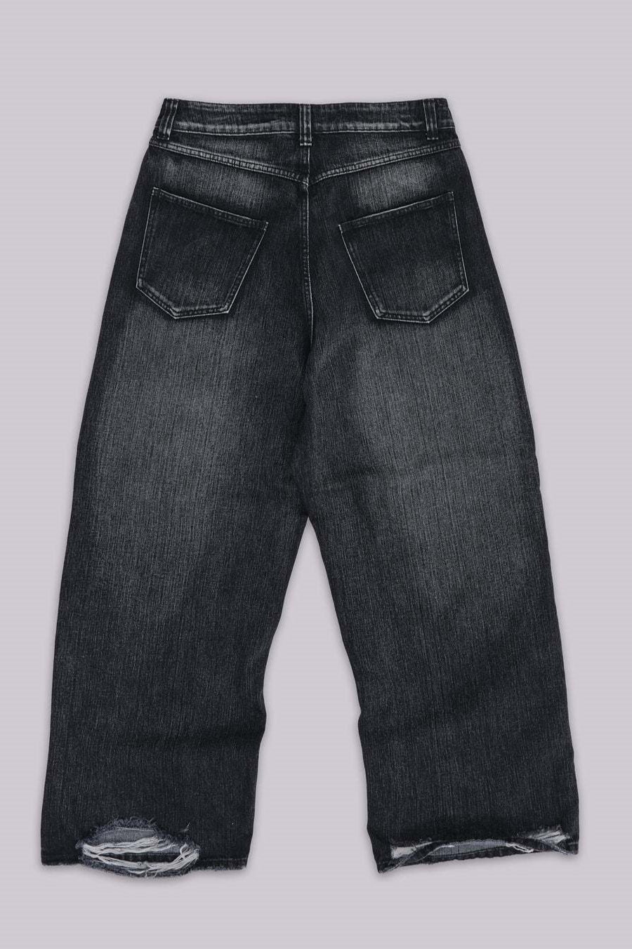 Distressed Graphic Denim Pants