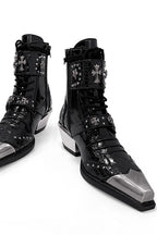 Studded Metal-Toe Cowboy Ankle Boots