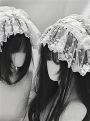 Vintage Gothic Dark Lace Angel Hair Accs