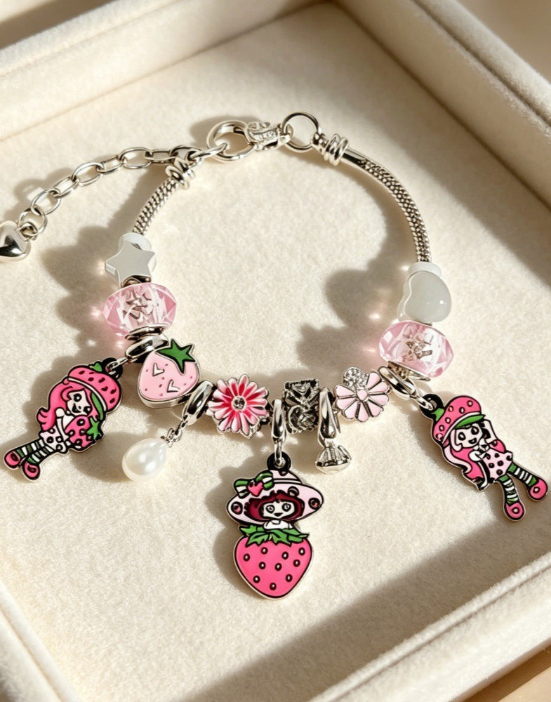 Y2K Strawberry Girl Beaded Bracelet Secondary image