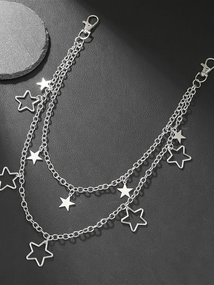 Punk Pentagram Pendant Waist Chain