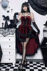 Gothic Lace-Up Waist Halloween Dress