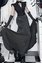 Gothic Convertible Stripe Party Maxi Skirt