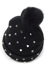 Warm Punk Rivet Knit Hat
