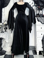 Dark Gothic Vampire Bride Long Sleeve Maxi Dress