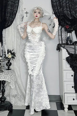 Pastel Goth White Mermaid Skirt