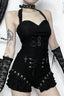 Black Lace-Up Ruffle Skort