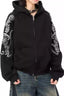 Scroll Sleeve Zip Up Hoodies