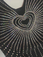 Heart Rhinestone Halter Top