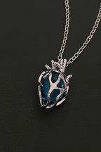 Gothic Hollow Heart Glass Pendant Necklace