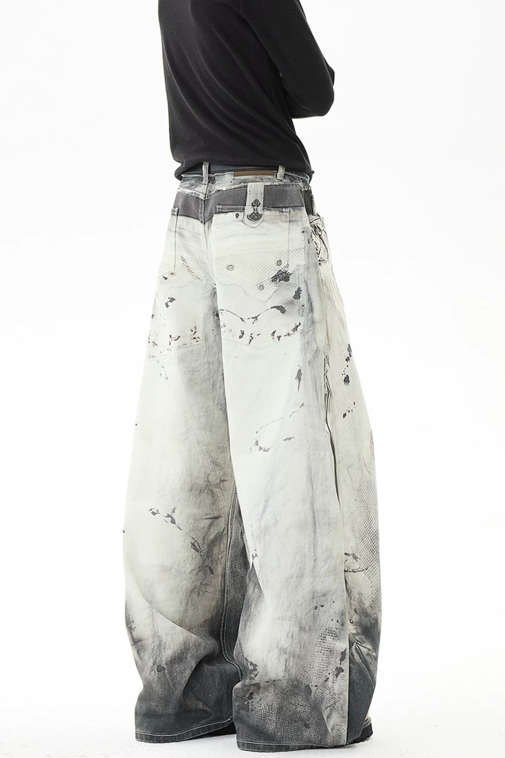 Mottled Gradient Wide Leg Pants