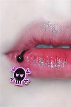 Emo Skull Pink Lip Stud