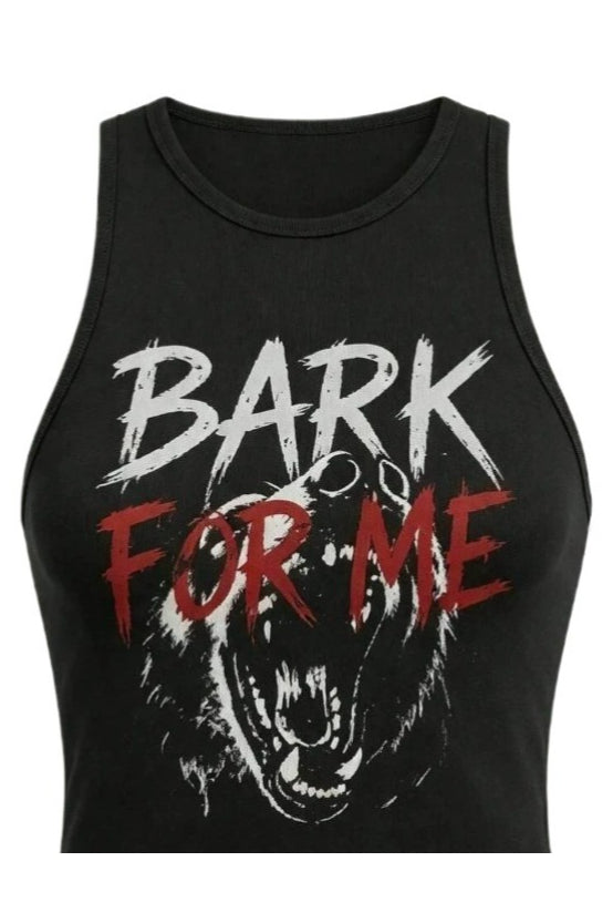 Wolf Graphic Cropped Racer Tank Top Secondary image