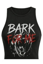 Wolf Graphic Cropped Racer Tank Top