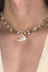 Vintage Multi-Layer Stacked Pearl Shell Necklace